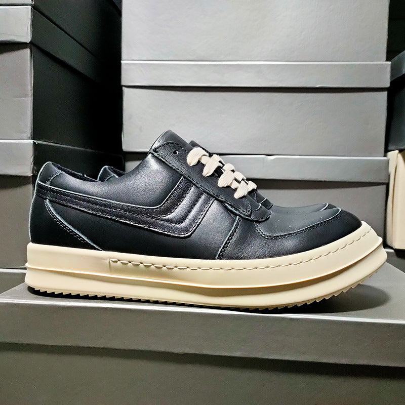 Men's Trendy Napa Calfskin Big Hook Platform Casual Shoes