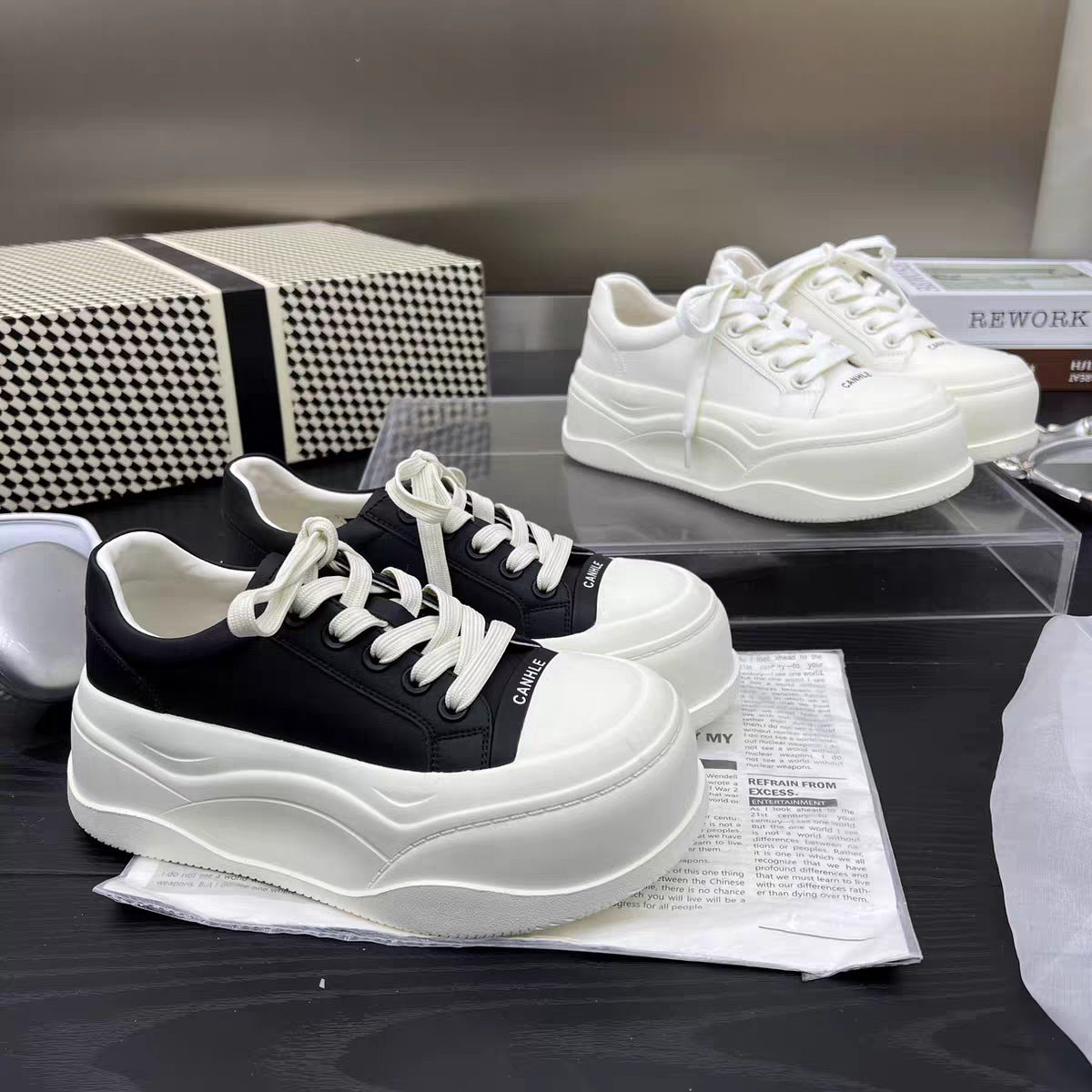 Women's Invisible Height Increasing White Summer Thick Bottom Small Versatile Genuine Women's Sports Shoes