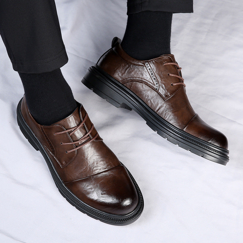 Men's British Style Business Formal Bridegroom Wedding Waterproof Leather Shoes
