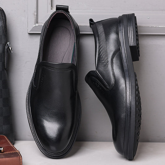 Men's Top Layer Cowhide Thick Bottom Soft Leather Shoes