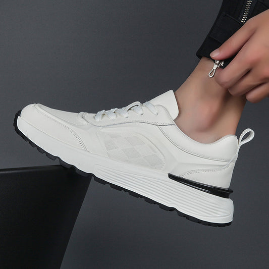 Men's Autumn Versatile Thick Bottom Daddy Cowhide Sneakers