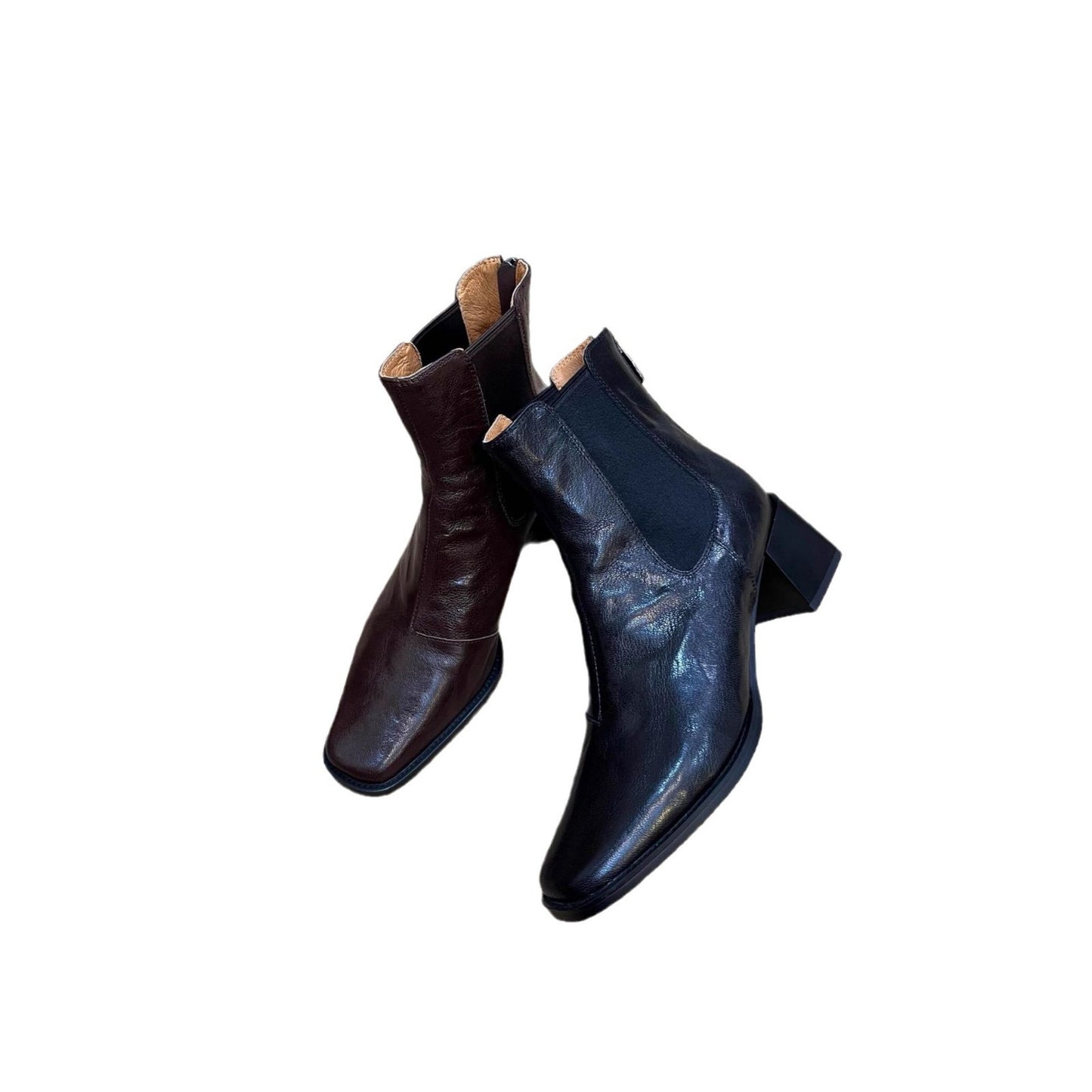 Women's Sheepskin Version Chunky Retro British Style Thick Thin Ankle Boots