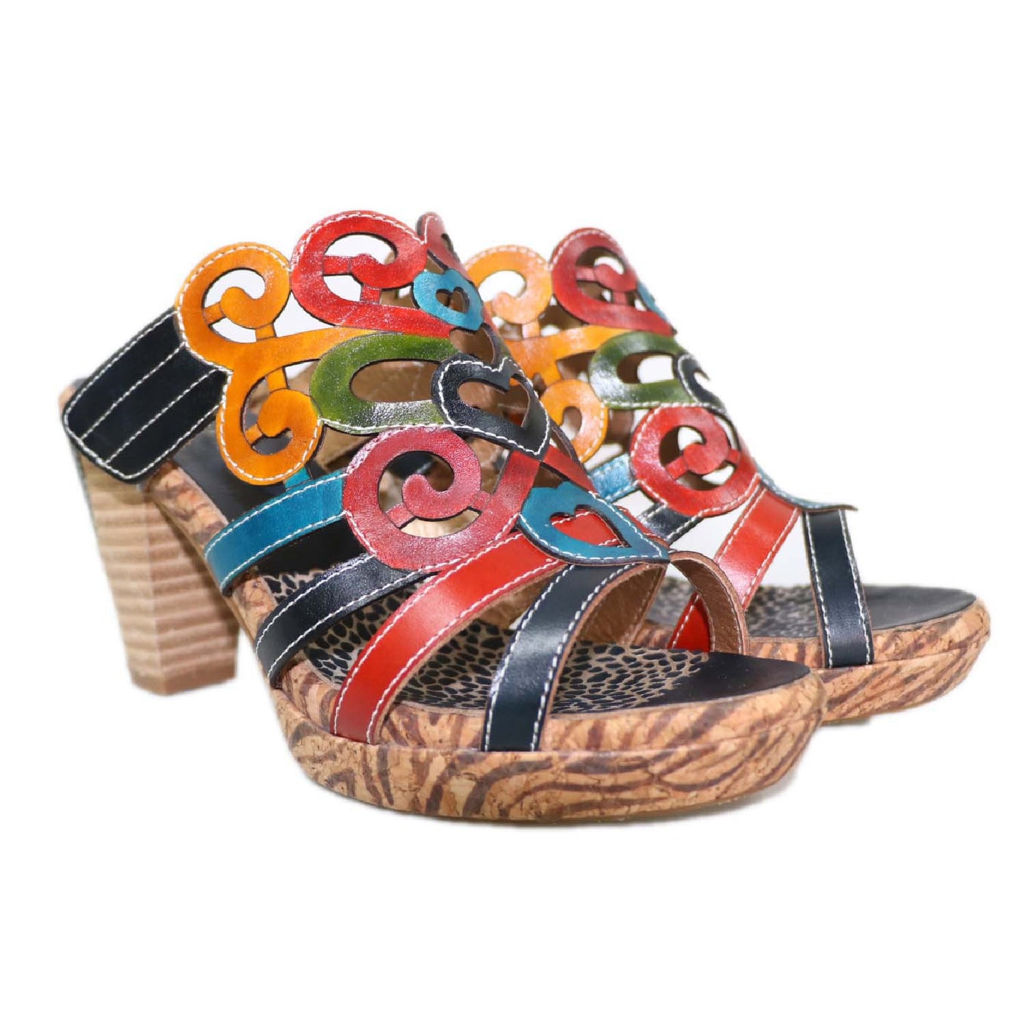 Women's Meng Die Ethnic Style High National Heels