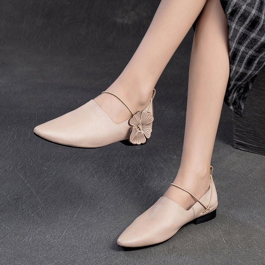 Women's & Men's Shu Autumn Vintage Flower Pointed Four Men's Shoes