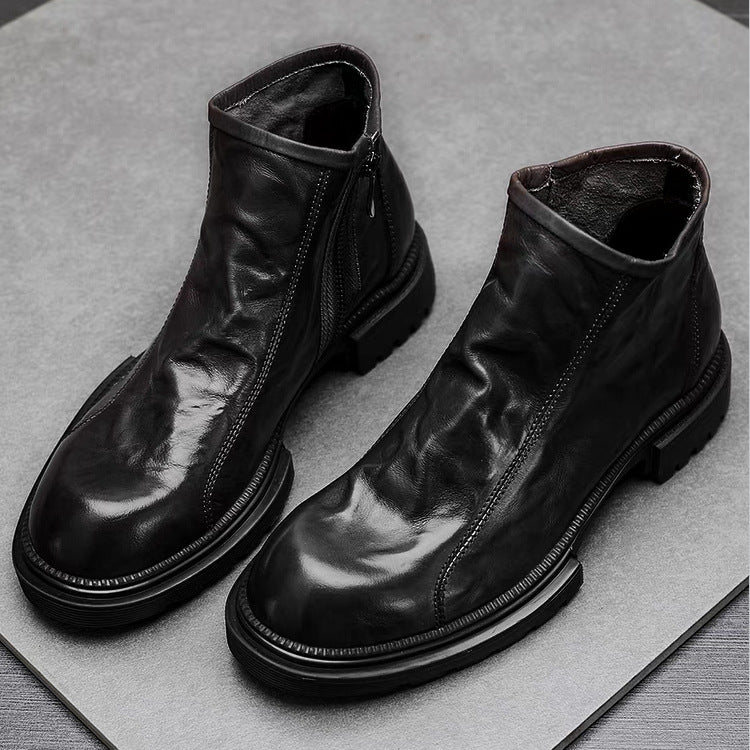 Men's Martin Genuine Fashion Autumn Outdoor Zipper Boots