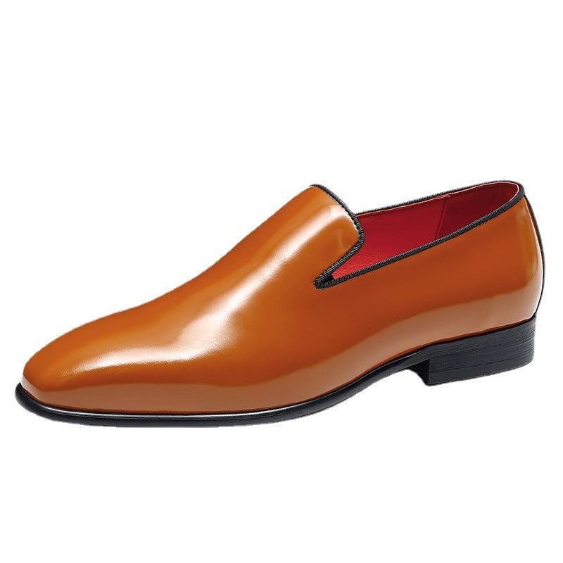 Men's Business Genuine Cattlehide Surface Patent Glossy Leather Shoes
