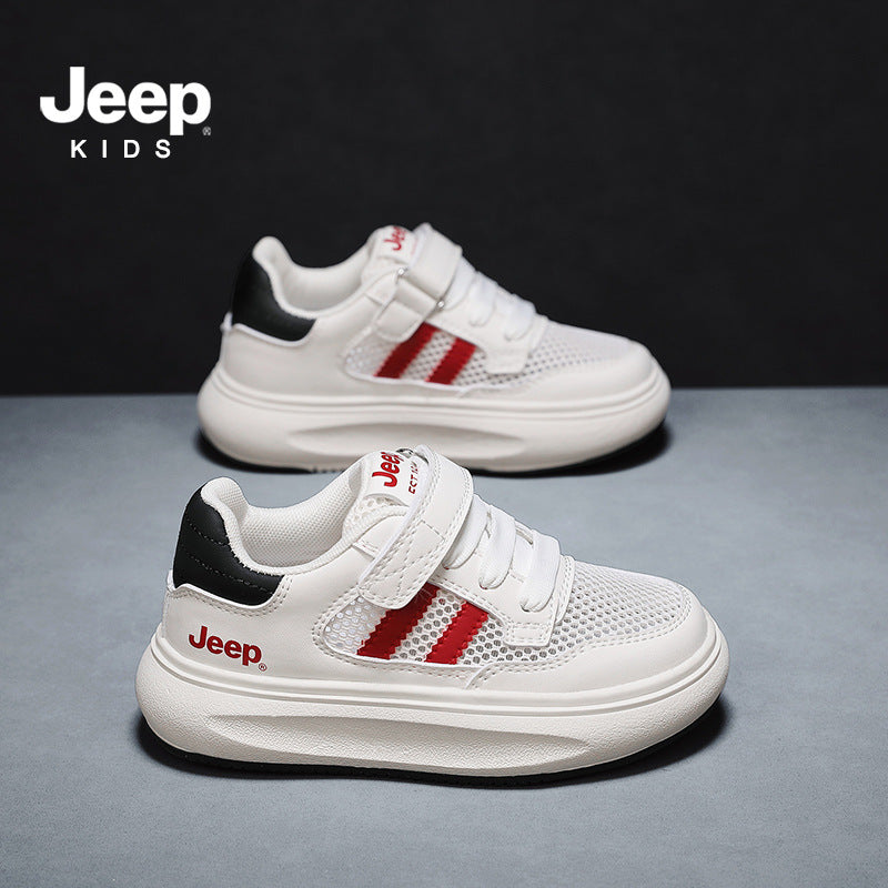 Children's Class White Summer Velcro Sports Board Kid's Sneakers