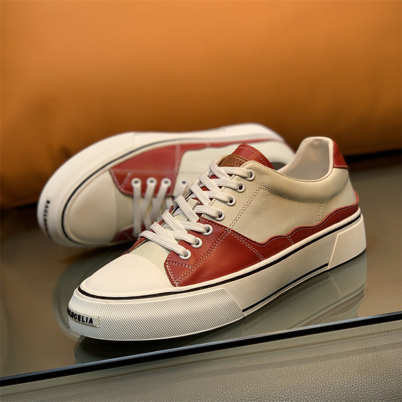 Men's Color Matching Genuine Fashion Board British Sneakers