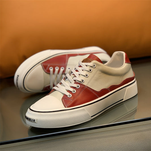 Men's Color Matching Genuine Fashion Board British Sneakers