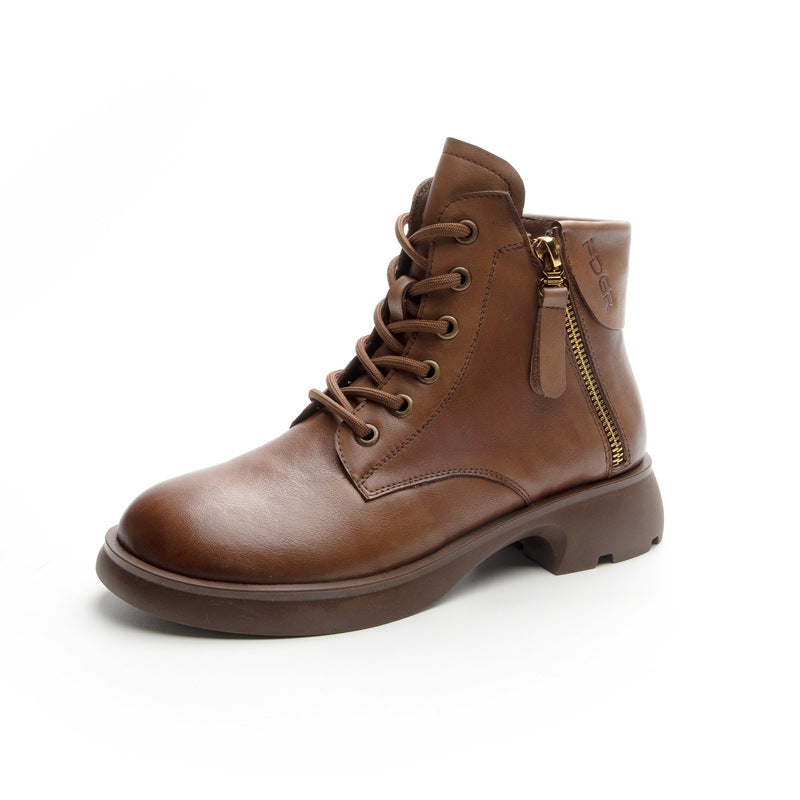 Women's Top Layer Cowhide Martin Autumn Genuine Boots