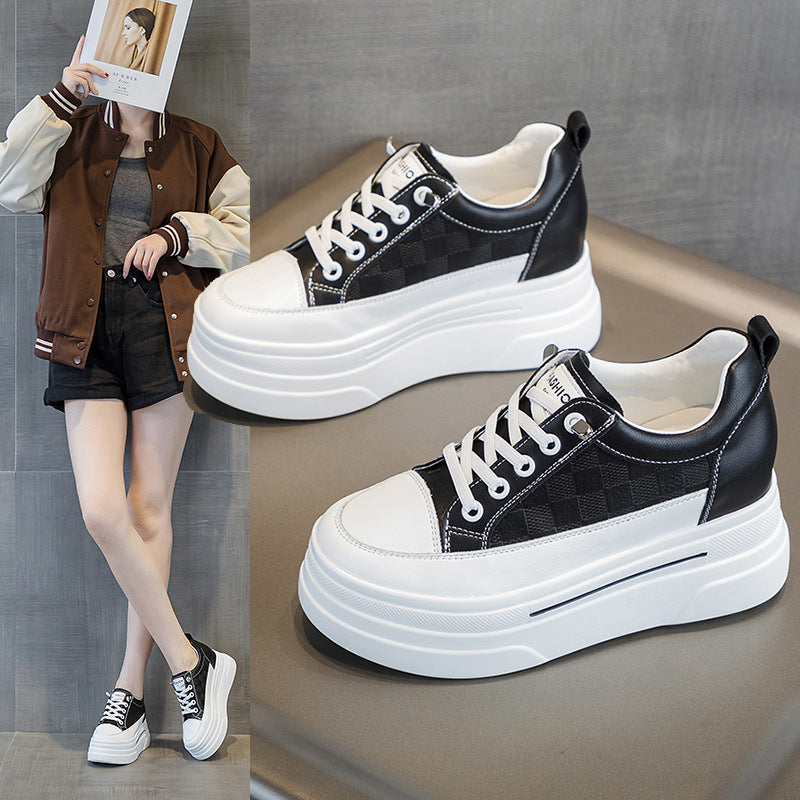 Women's Hidden Platform Korean Fashionable Popcorn White Heels