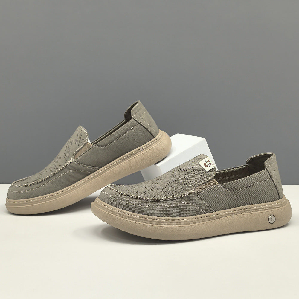 Men's Breathable One Pedal Soft Bottom Ice Canvas Shoes
