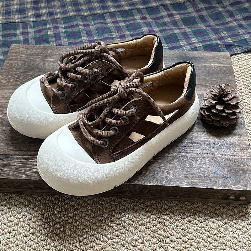 Women's Platform Genuine Big Toe Board Top Casual Shoes