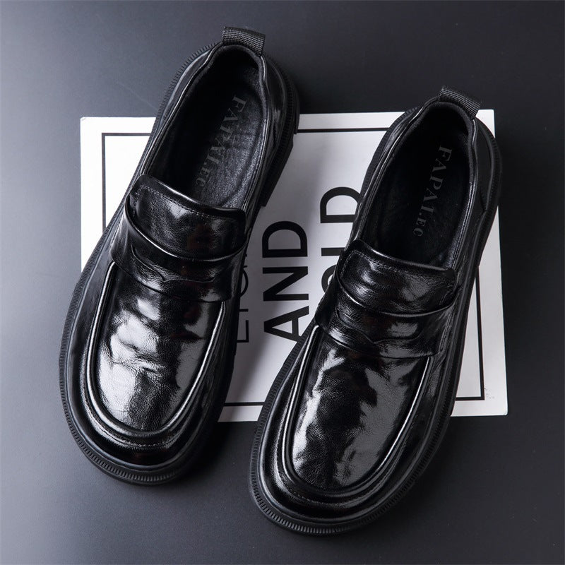 Men's Slip-on British Style Genuine Business Trends High Leather Shoes