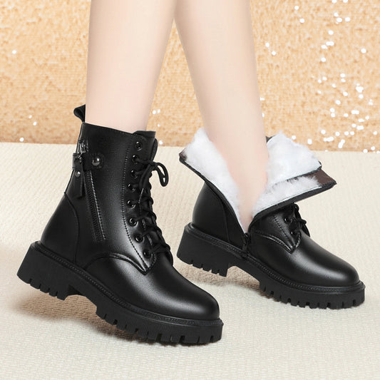 Women's Autumn Mid Platform Martin Booties Plus Boots