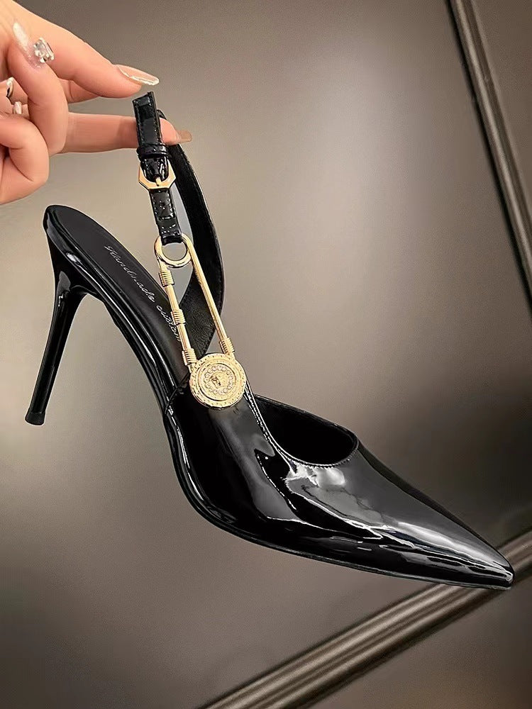 Women's Black High Stiletto Summer Sexy Pointed Heels