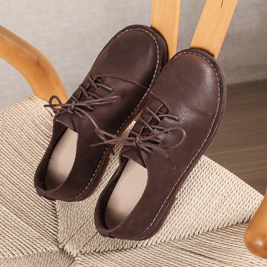 Women's & Men's Handmade Leisure Genuine Literary Mori Round Casual Shoes