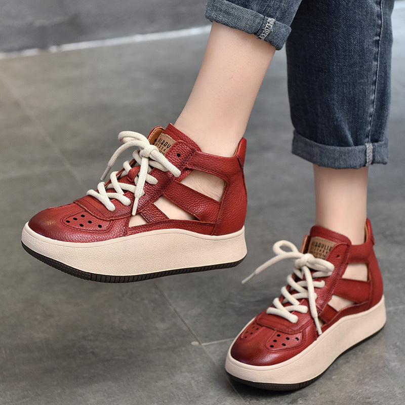 Two Pairs Of Top Layer Cowhide Leisure Sandals