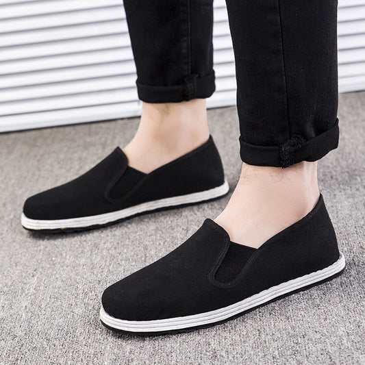 Men's Cloth Breathable Sweat Absorbing Rubber Sole Handmade Strong Men's Shoes