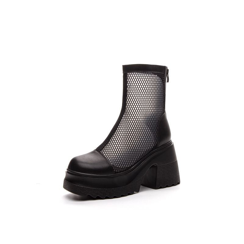 Women's Hollow Martin For Genuine Elevator Breathable Muffin Boots