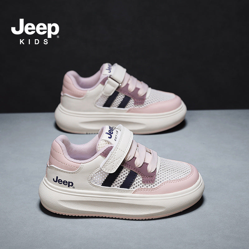 Children's Class White Summer Velcro Sports Board Kid's Sneakers
