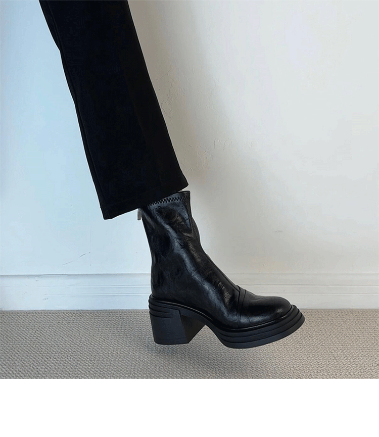 Women's With British Style Martin Round Head Boots