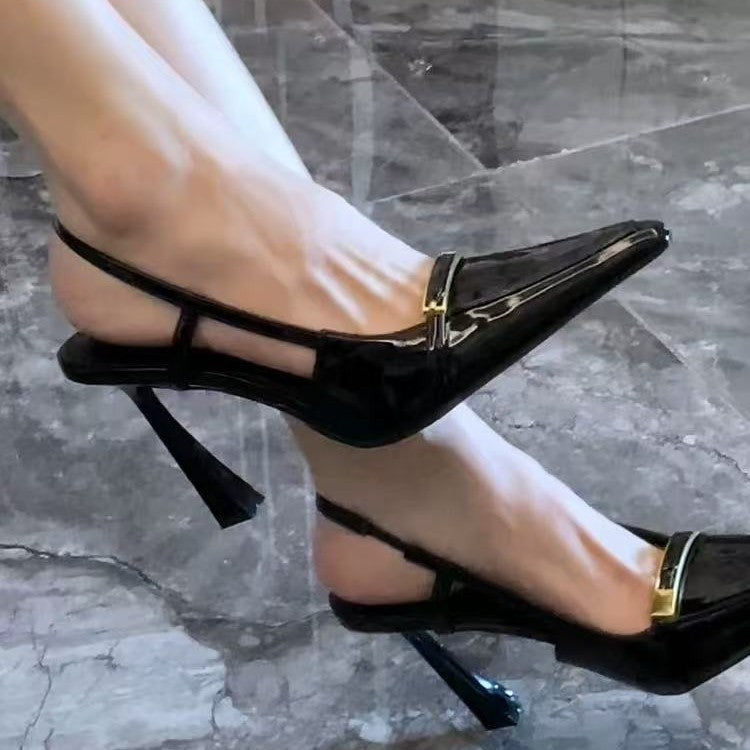 Women's Pointed High Sexy Strap Stiletto Rear Heels
