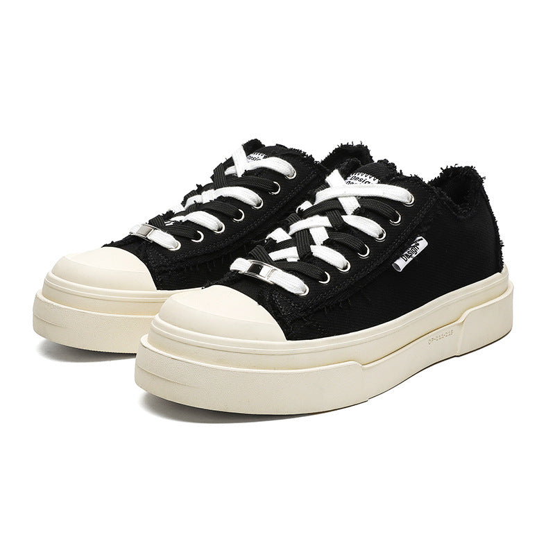Women's & Men's Wang Crescent Classic Retro Platform Versatile Canvas Shoes