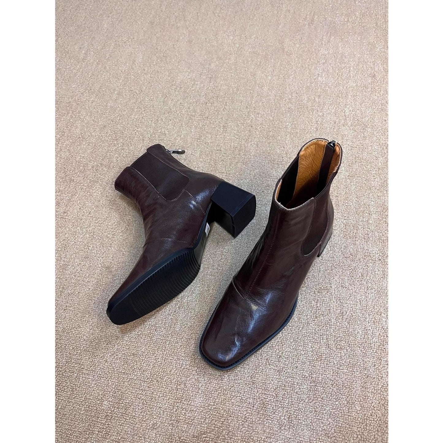 Women's Sheepskin Version Chunky Retro British Style Thick Thin Ankle Boots
