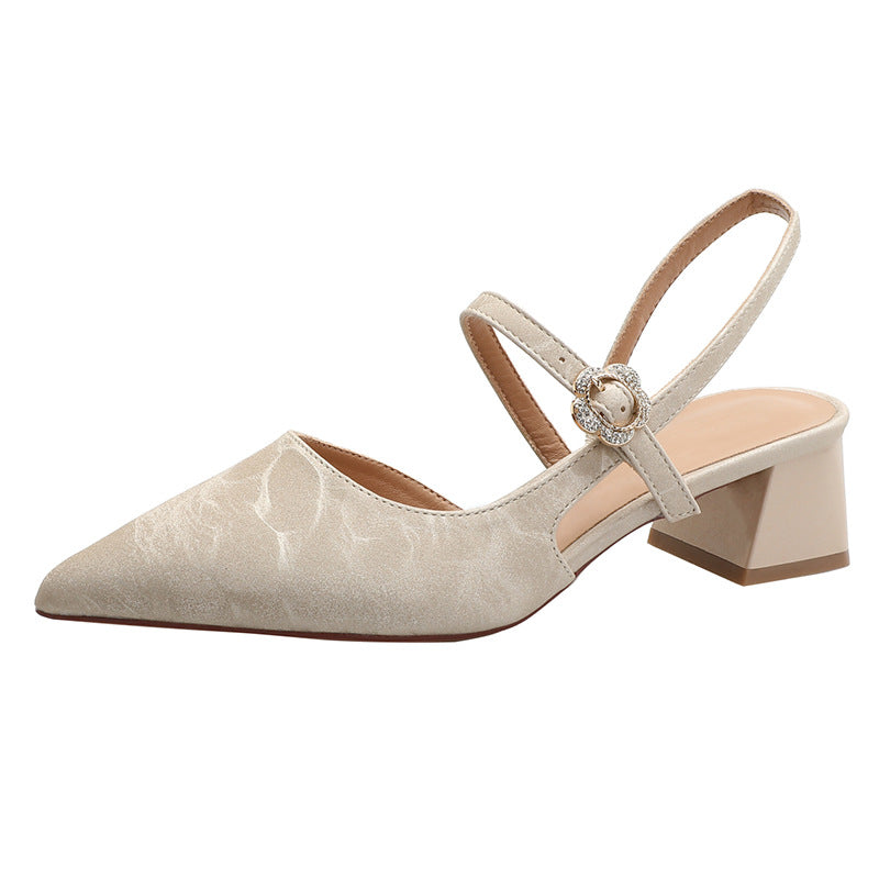 Women's Closed Toe Chunky Summer French Style Heels
