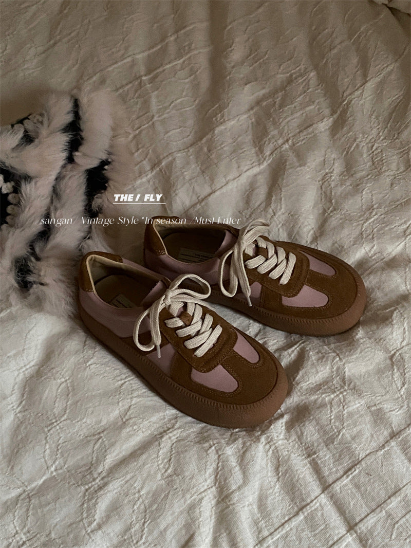 Women's German Training Large Collection Three Bars Cowhide Stitching Leisure Casual Shoes