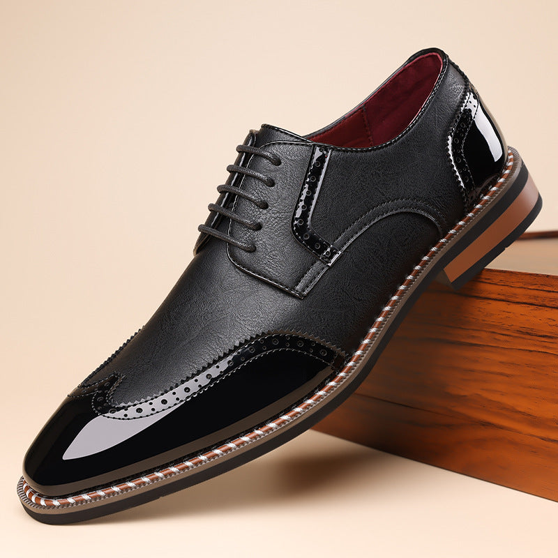 Popular Men's Comfortable Breathable Trendy Pointed Leather Shoes