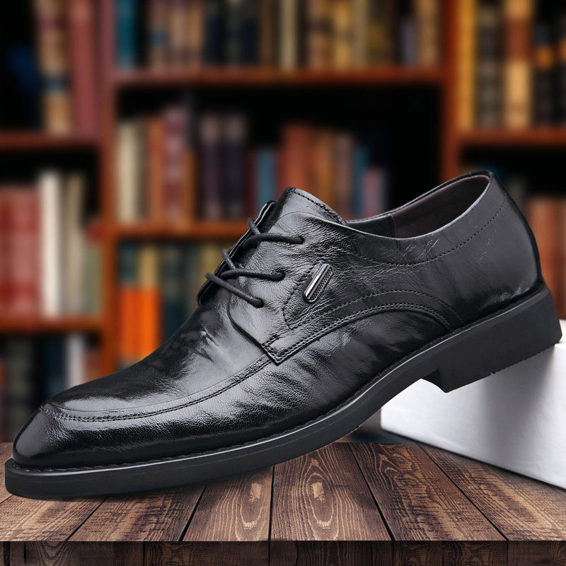 Men's Sheepskin British Breathable Derby Formal Leather Shoes