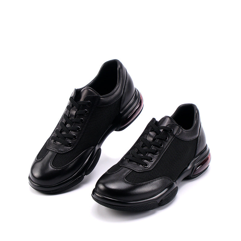 Men's Cushion Insole Fashion Sports Running Triangle Leather Shoes