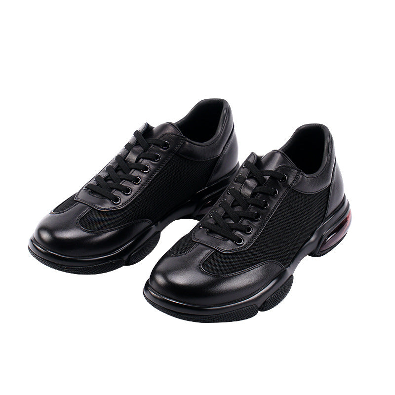 Men's Cushion Insole Fashion Sports Running Triangle Leather Shoes