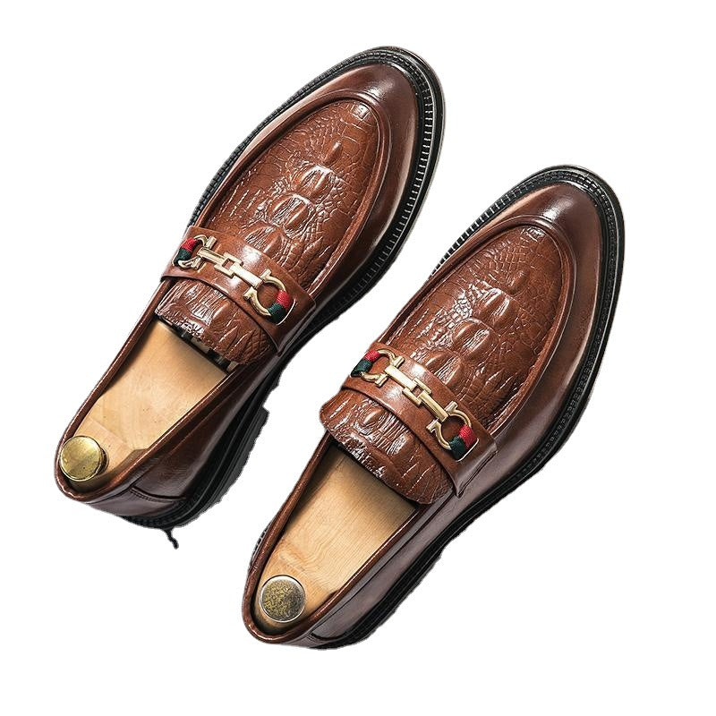Men's Club Hairdresser Pointed British Retro Lazy Leather Shoes