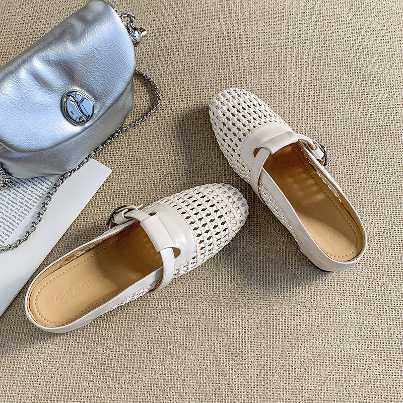 Women's Insole Closed Toe Woven Wire Mesh Sandals