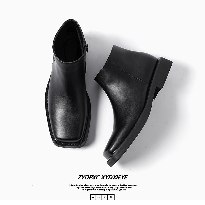 Men's Toe Martin Zipper Chelsea Niche British Boots