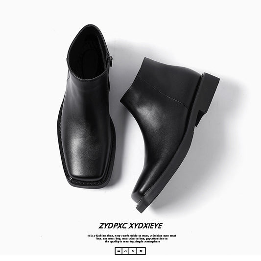 Men's Toe Martin Zipper Chelsea Niche British Boots