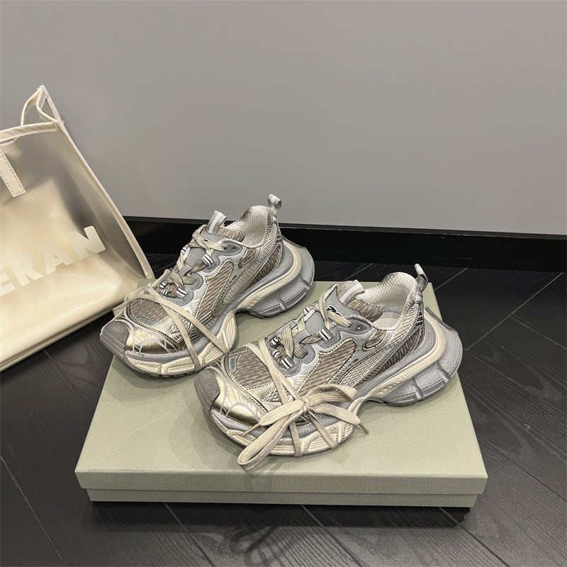 Women's & Men's Generation Dad Couple Retro Distressed Fashion Sneakers