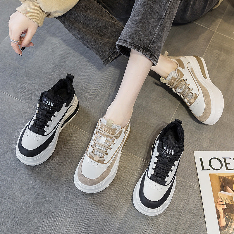Women's White Autumn Korean Style Niche Fashion Sports Women's Casual Shoes