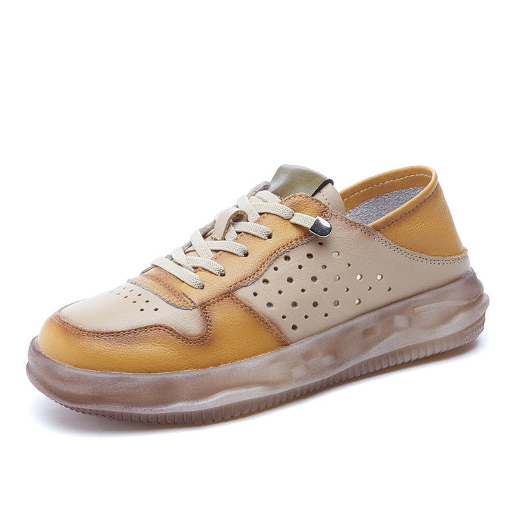Women's Two-way Wear Genuine Color Matching Flat Casual Shoes