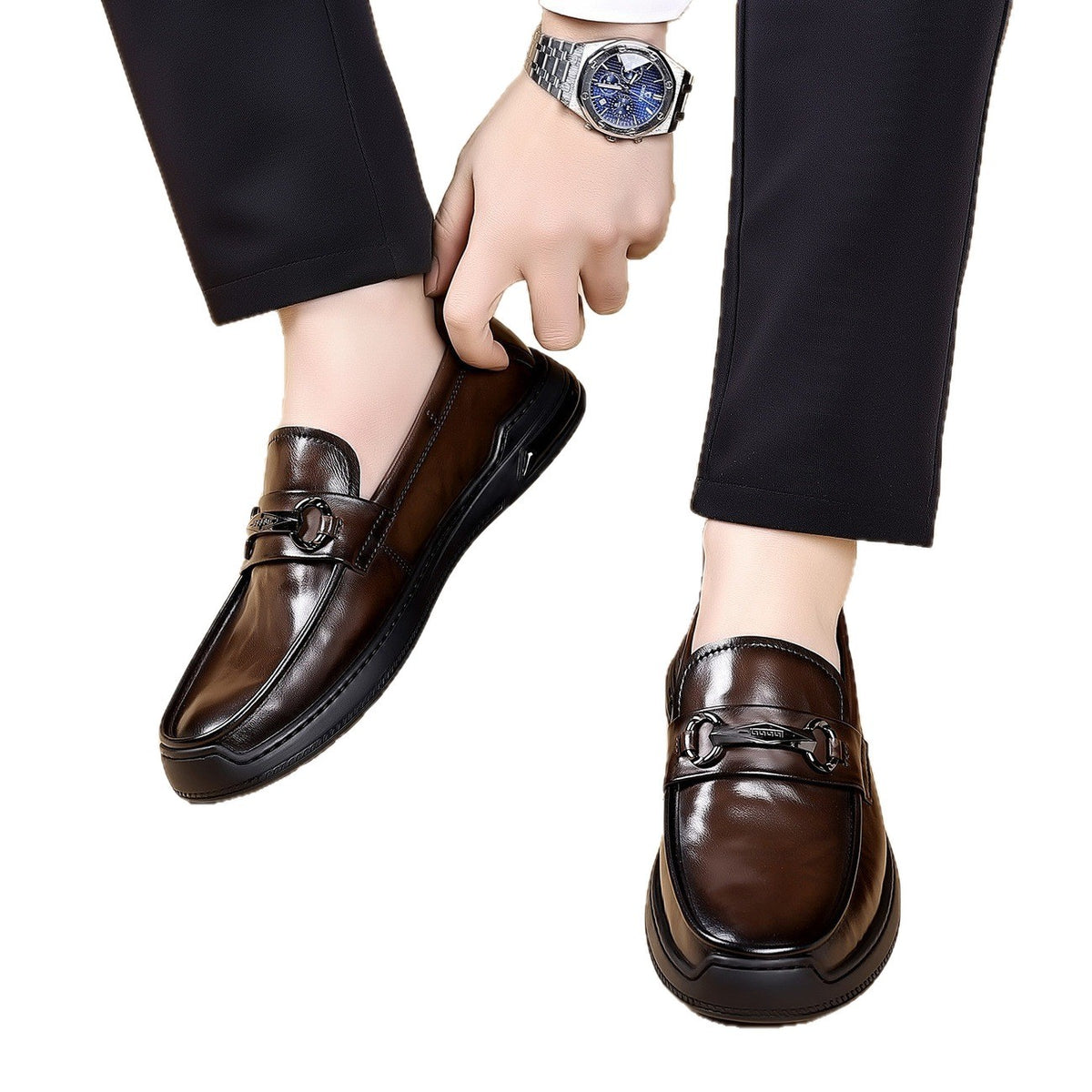 Men's Business Trendy Soft Bottom Surface Driving Slip-on Men's Casual Leather Shoes