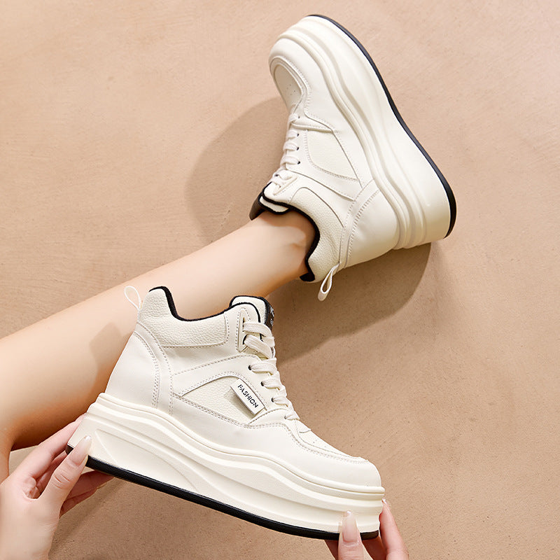 Women's Platform Clunky Muffin Veet Hidden White Casual Shoes