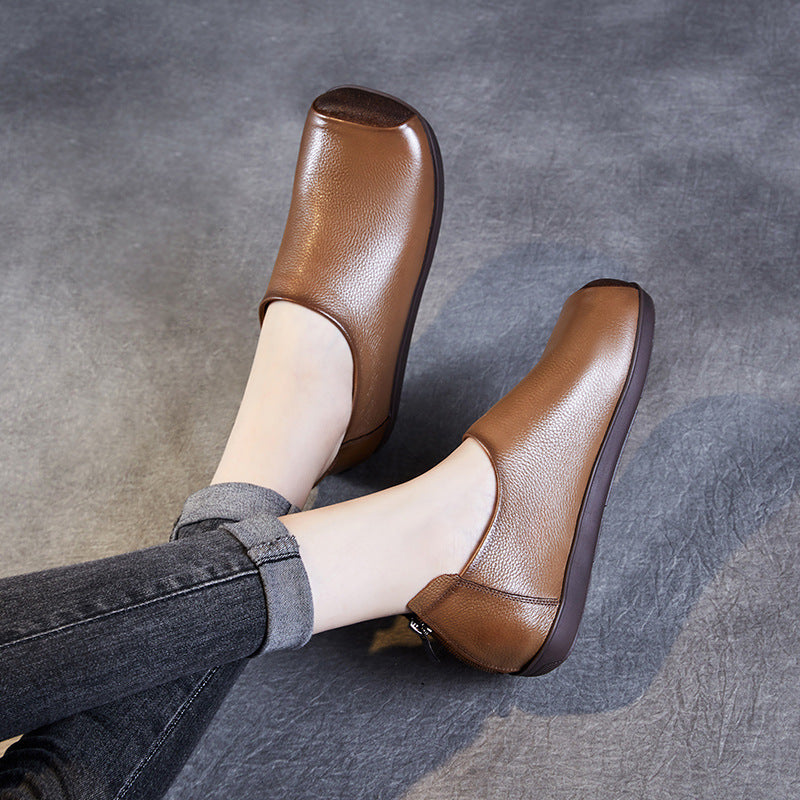Handmade Genuine Early Autumn Soft Bottom Surface Vintage Low-cut Casual Shoes