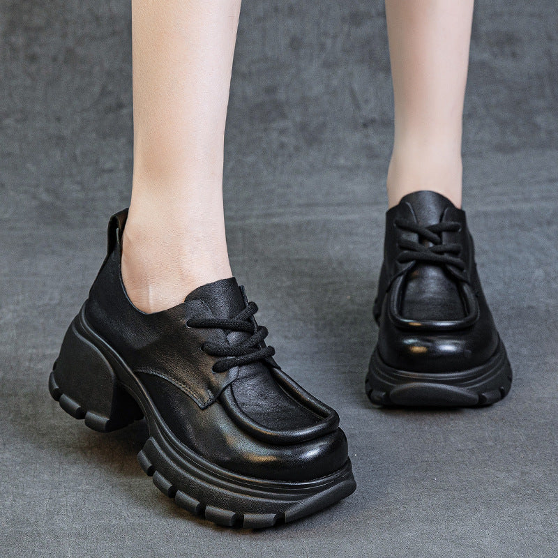 Women's Autumn Chunky Soft Back Thick Genuine Casual Shoes