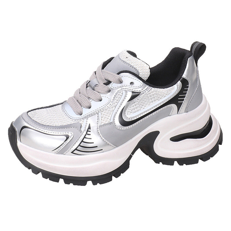 Women's Dad Autumn Round Head Height Increasing Sneakers