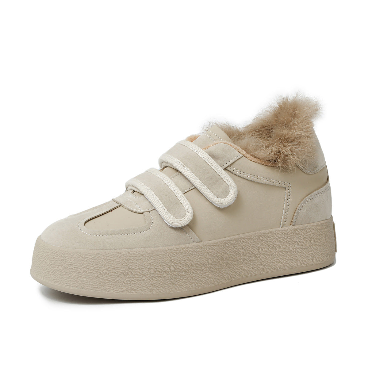 Women's Rabbit Hair Fleece-lined German Training Small Casual Shoes