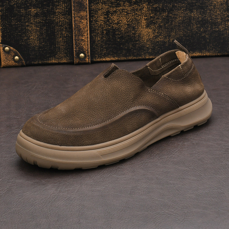 Men's Summer Handmade Genuine Retro Artistic Comfortable Pumps Round Head Loafers