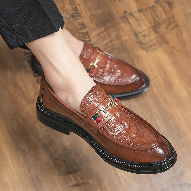 Men's Club Hairdresser Pointed British Retro Lazy Leather Shoes